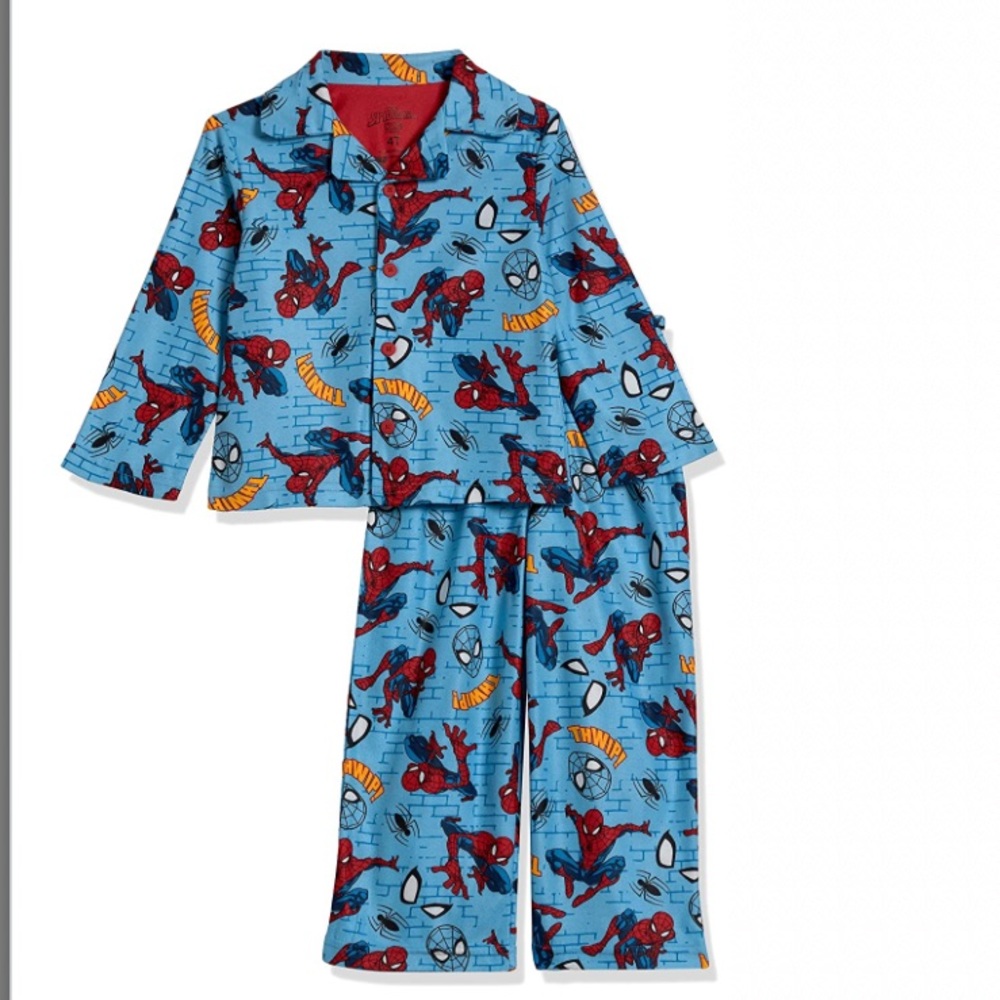 Marvel Boys' Spiderman Button Front Pajama Set
